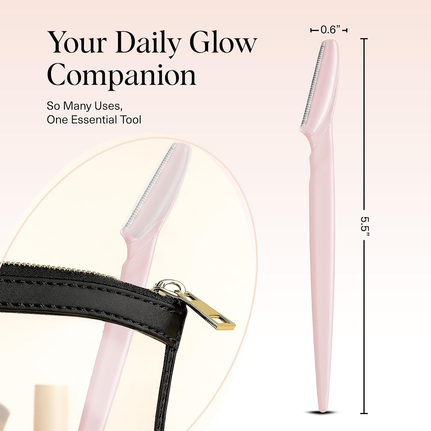 Dermaplane Razor for Women Face – Face Razors for Women & Men, Eyebrow Trimmer & Face Shaver – Exfoliating Facial Razor & Skin Care Tool for Smoother Skin - Blush, 12 Pcs