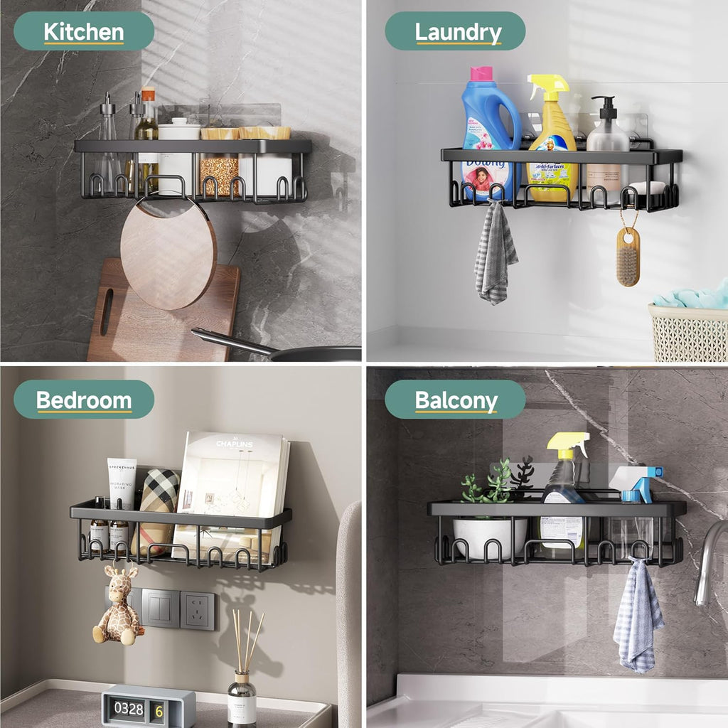 Shower Caddy 6-Pack, Advanced Rustproof Design, No Drilling Adhesive Shelves, Rack with Soap Holder, Large Capacity Bathroom Organizers and Storage, Wall-Mounted, Gifts for Women Mom