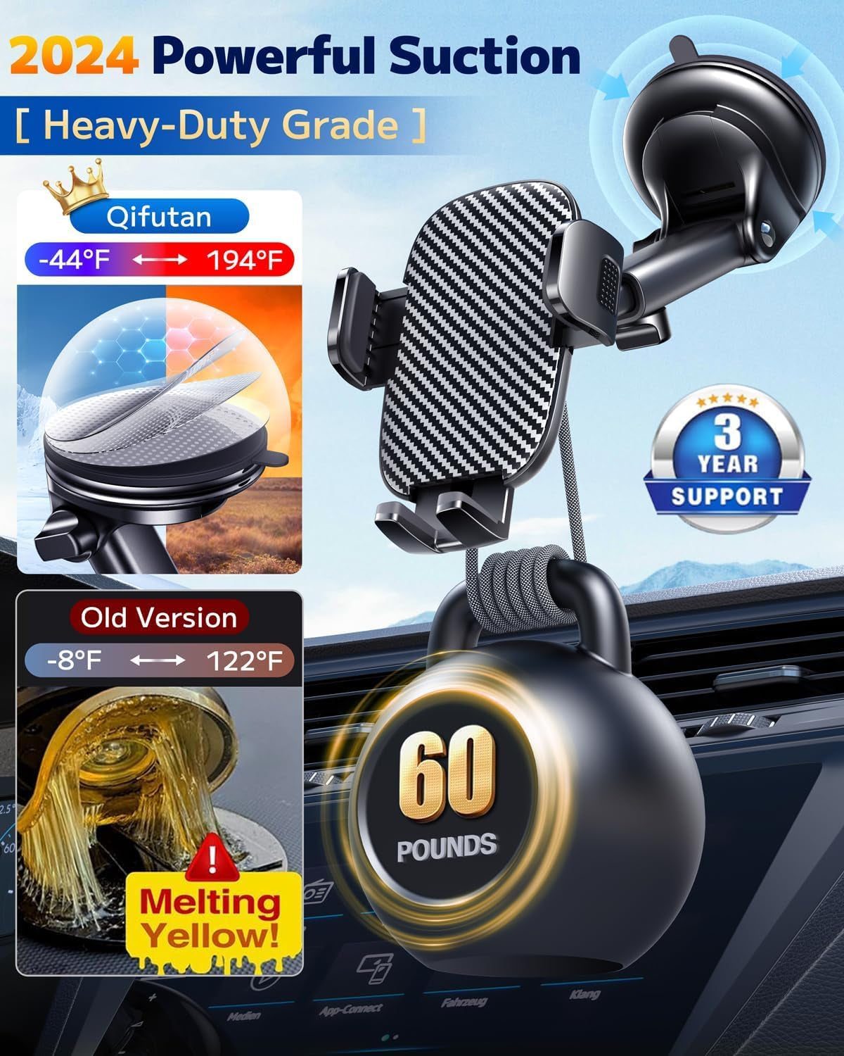 Car Phone Holder Mount Phone Mount for Car Windshield Dashboard Air Vent Universal Hands Free Automobile Cell Phone Holder Fit for Iphone Smartphone Camera Mounts