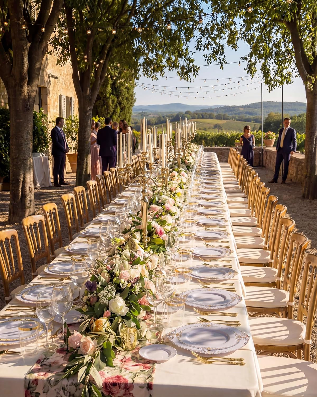 350PCS Gold Plastic Plates - Gold Plastic Dinnerware Sets for 50 Guests - 100 Disposable Plates, 150 Silverware, 50 Cups, 50 Napkins for Wedding & Party