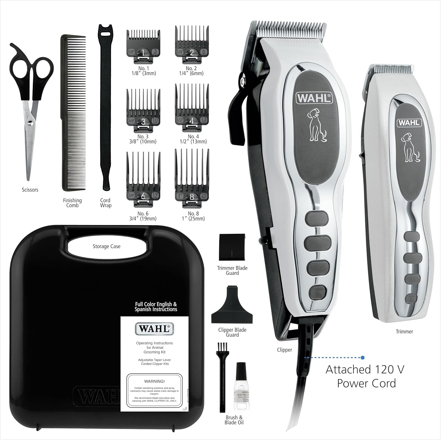 USA Pet-Pro Corded Clipper & Battery Trimmer Pet Grooming Combo Kit for Dogs with Light to Thick Coats, the Brand Used by Professionals - Model 9284