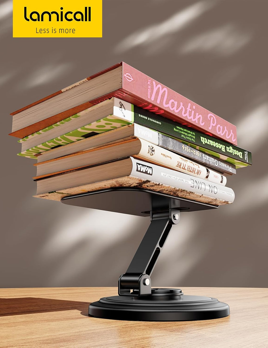 Cell Phone Stand for Desk - [360° Rotation] Sturdy Adjustable Desktop Phone Holder, Foldable Mobile Stand, Office Desk Accessories Gifts for Iphone 17 16 15 14 Pro Max, Galaxy S26, Cellphone