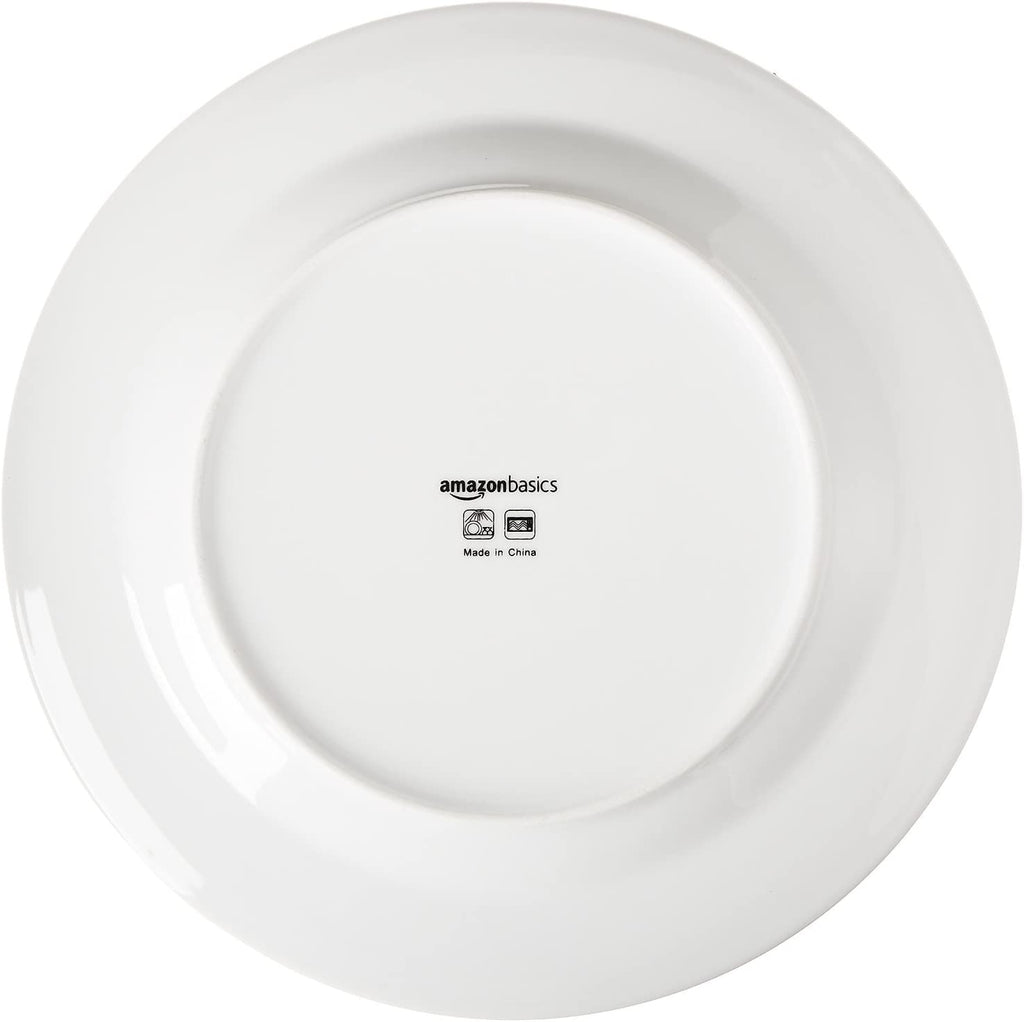 Porcelain Dinnerware Set, Microwave and Dishwasher Safe, Service for 6, 18-Piece, Plates, Bowls, White