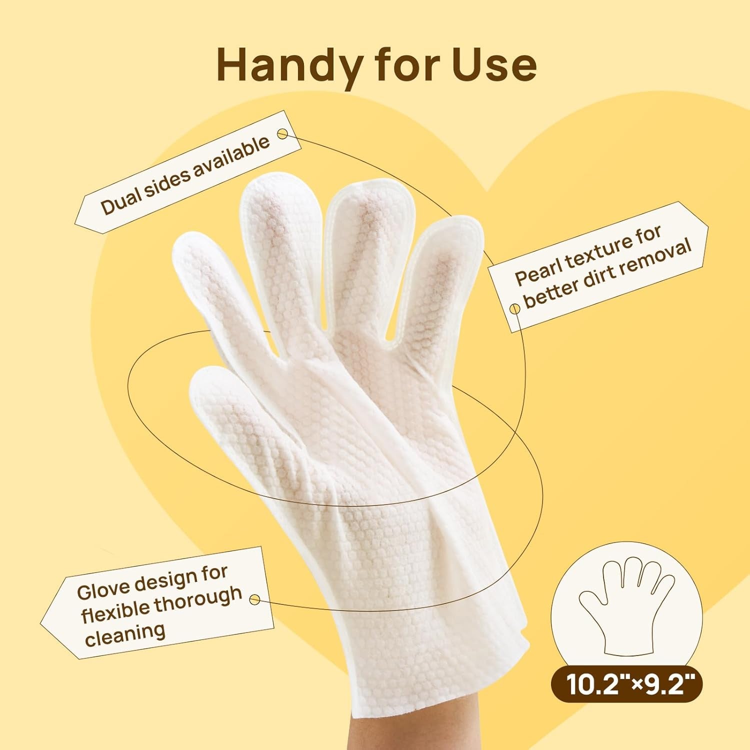 Cleaning Deodorizing Glove Wipes for Dogs & Cats, Vet Recommended Hypoallergenic Hydrating & Nourish Fur Pet Grooming Glove Wipes, Pet Bathing Wipes for Horse Coat Care,20Pcs Coconut Scent