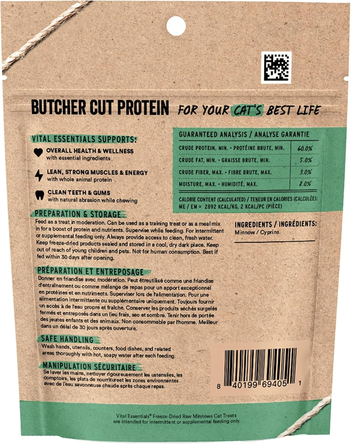 Freeze Dried Minnows Cat Treats | Single Ingredient | Premium Quality | Grain Free, Healthy Treats for Cats, 0.5 Oz Bag