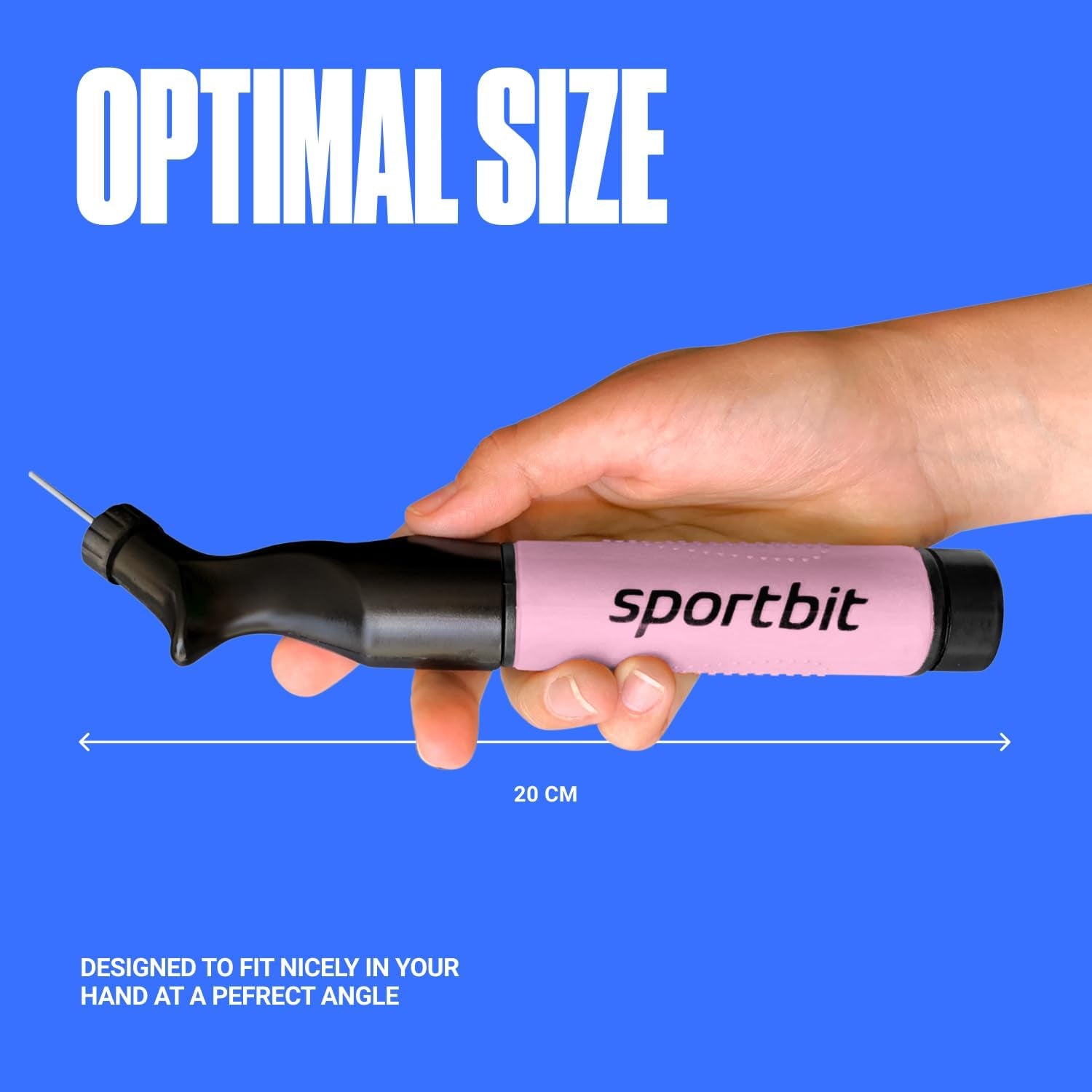 Ball Pump for Sports Balls - Push & Pull Inflating System - Hand Pump for Exercise Balls - Volleyball Pump, Basketball Inflator, Ball Air Pump - Goes with 5 Needles Set