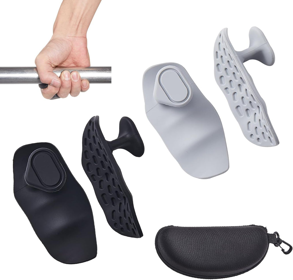 Anti-Slip Workout Rubber Weight Grips, Ergonomic Rubber Hand Protector Gloves for Weight Lifting Palm Protection, Anti-Slip Gym Grips for Pull-Ups Training and Exercise Men Women, 2 Pairs