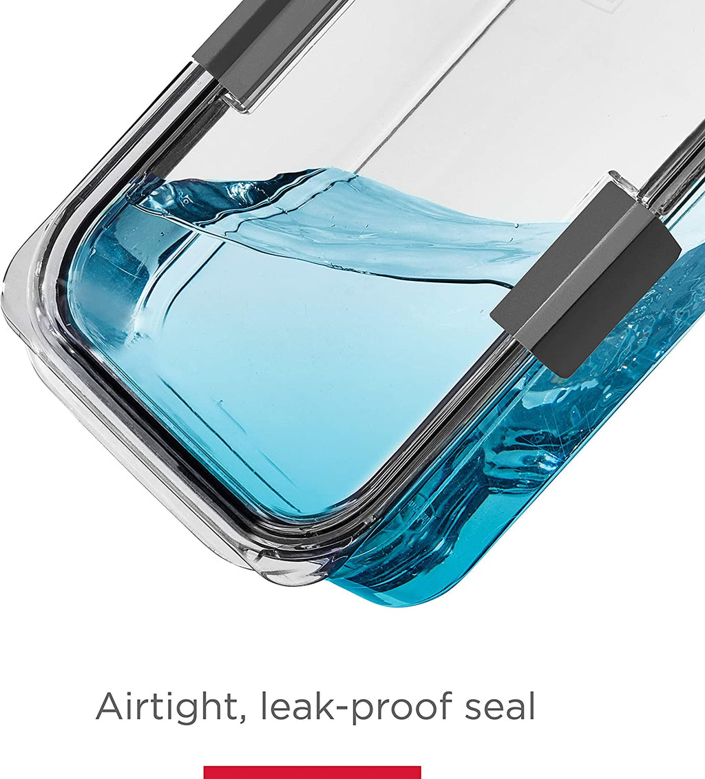 Brilliance Bpa-Free Food Storage Containers with Lids, Airtight Clear Set of 2 (9.6 Cup), Ideal for Lunch, Meal Prep, and Leftovers