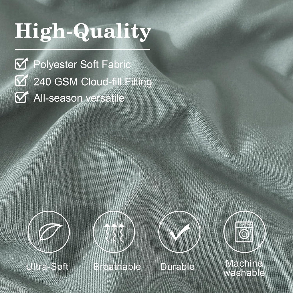 Full Size Comforter Sets - 7 Pieces Sage Green Bed in a Bag Full Size Bedding Sets with Comforter, Sheets, Pillowcases & Shams