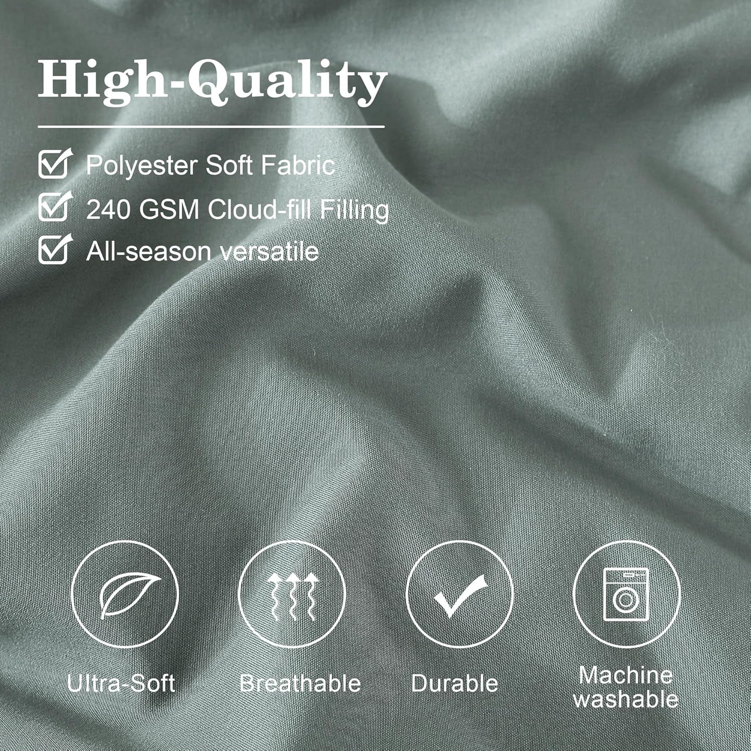 Full Size Comforter Sets - 7 Pieces Sage Green Bed in a Bag Full Size Bedding Sets with Comforter, Sheets, Pillowcases & Shams