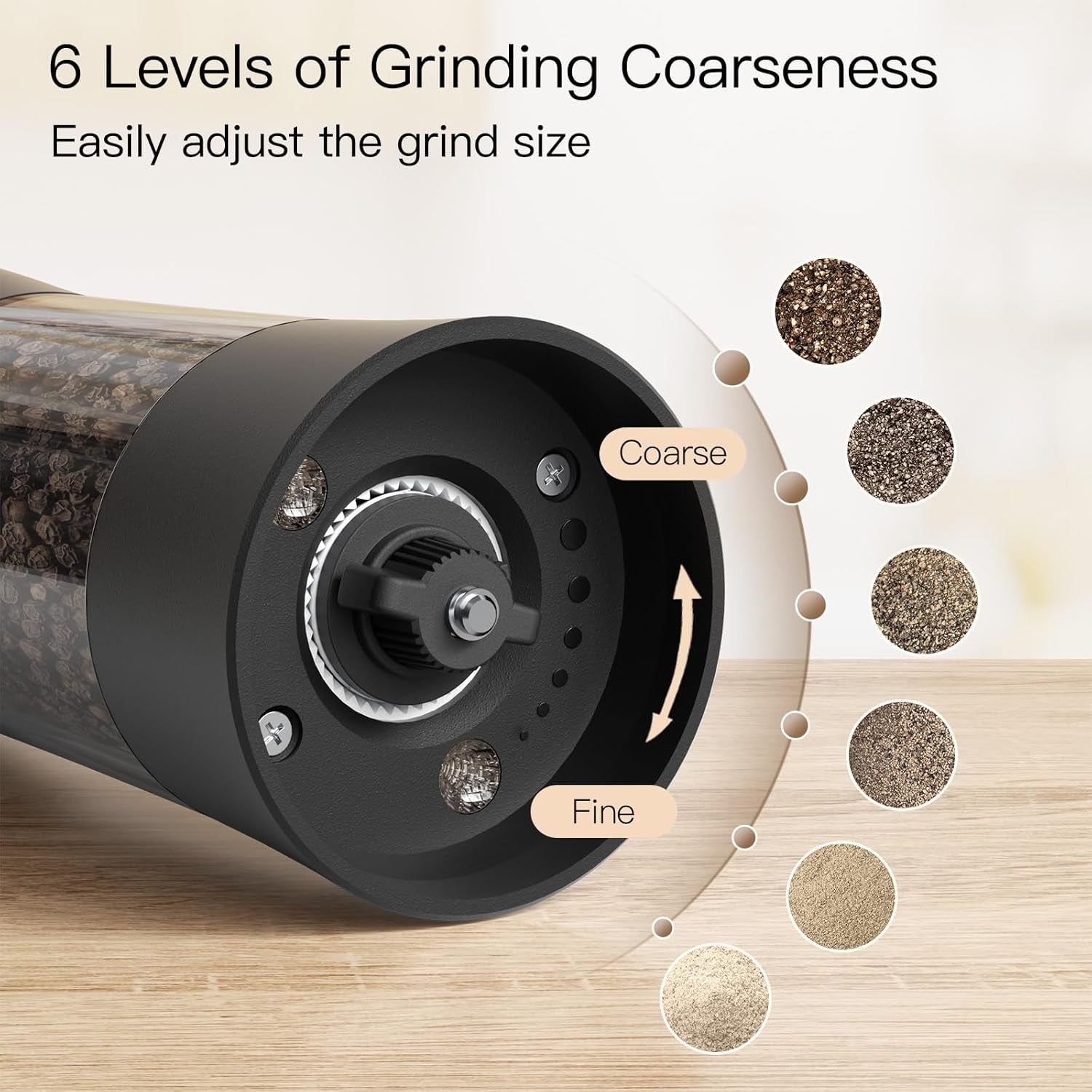 Electric Salt and Pepper Grinder Set, USB-C Rechargeable, Salt and Pepper Shakers Spice Mill with 6 Adjustable Coarseness LED Light, Kitchen Appliances for Housewarming Gifts
