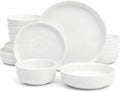 Oslo Dinnerware Set for 4, 16-Piece White Porcelain Plates and Bowls — Ceramic Dish Set | Microwave & Dishwasher Safe