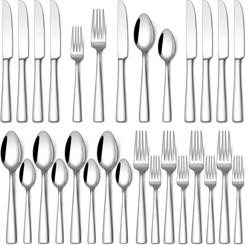20 Piece Silverware Set, Food-Grade Stainless Steel Flatware Sets for 4 Mirror Polished Cutlery Utensil Sets Include Dinner Knives Spoons and Forks Set Dishwasher Safe for Home Restaurant