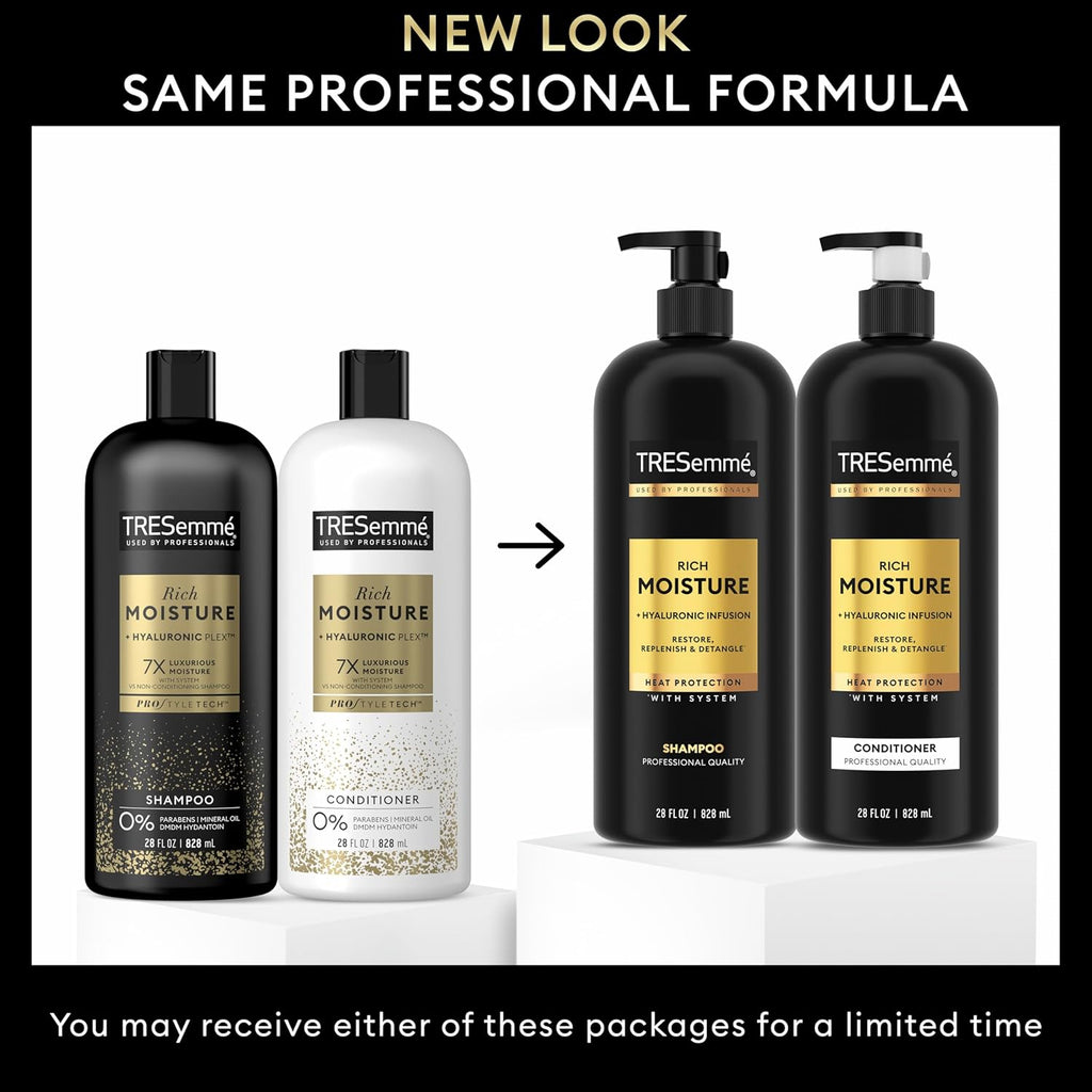 Tresemmé Rich Moisture Shampoo and Conditioner 2 Count Rich Moisture for Dry Hair Formulated with Vitamin E and Biotin 28 Oz