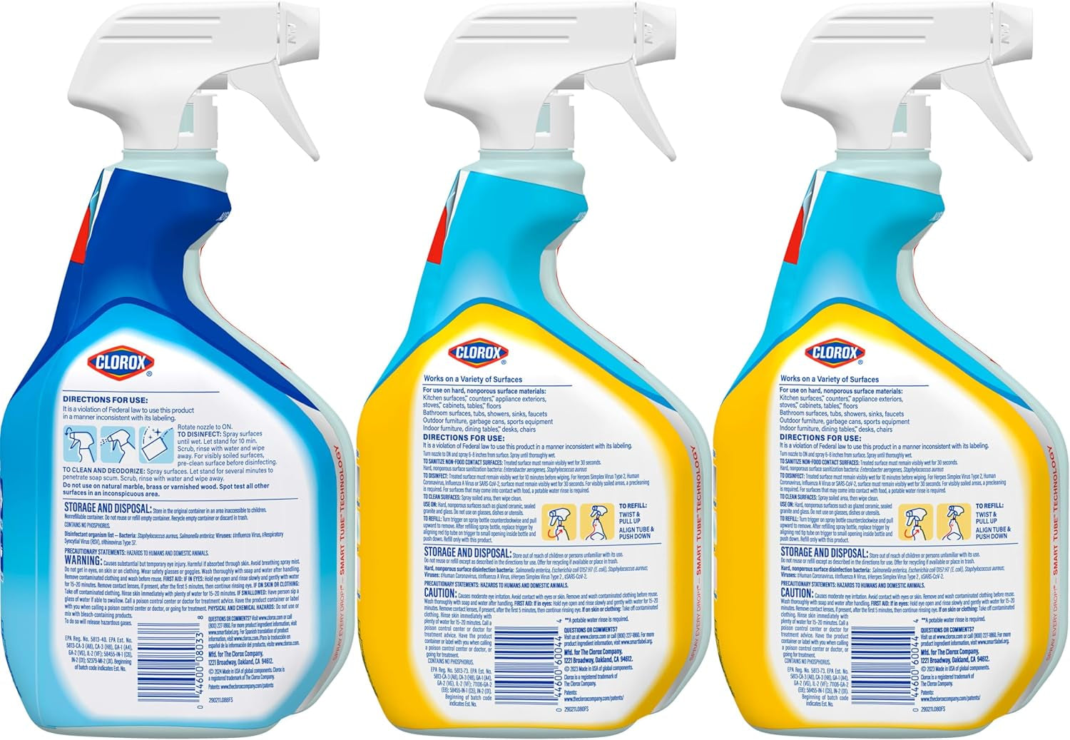Disinfecting All-Purpose Cleaner 32 Oz and Bathroom Cleaner, Household Essentials, 30 Oz, Pack of 3