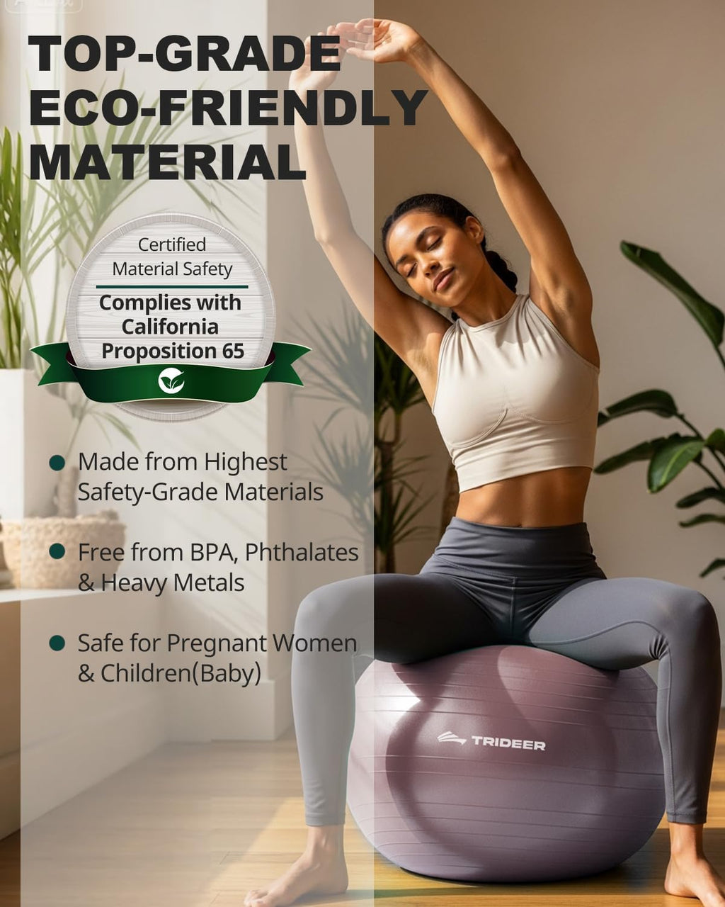 Exercise Ball Yoga Ball,Office Seating & Balance Ball Chair, Stability Ball for Pilates, Physical Therapy,Core Training & Balance Improvement & Stretching