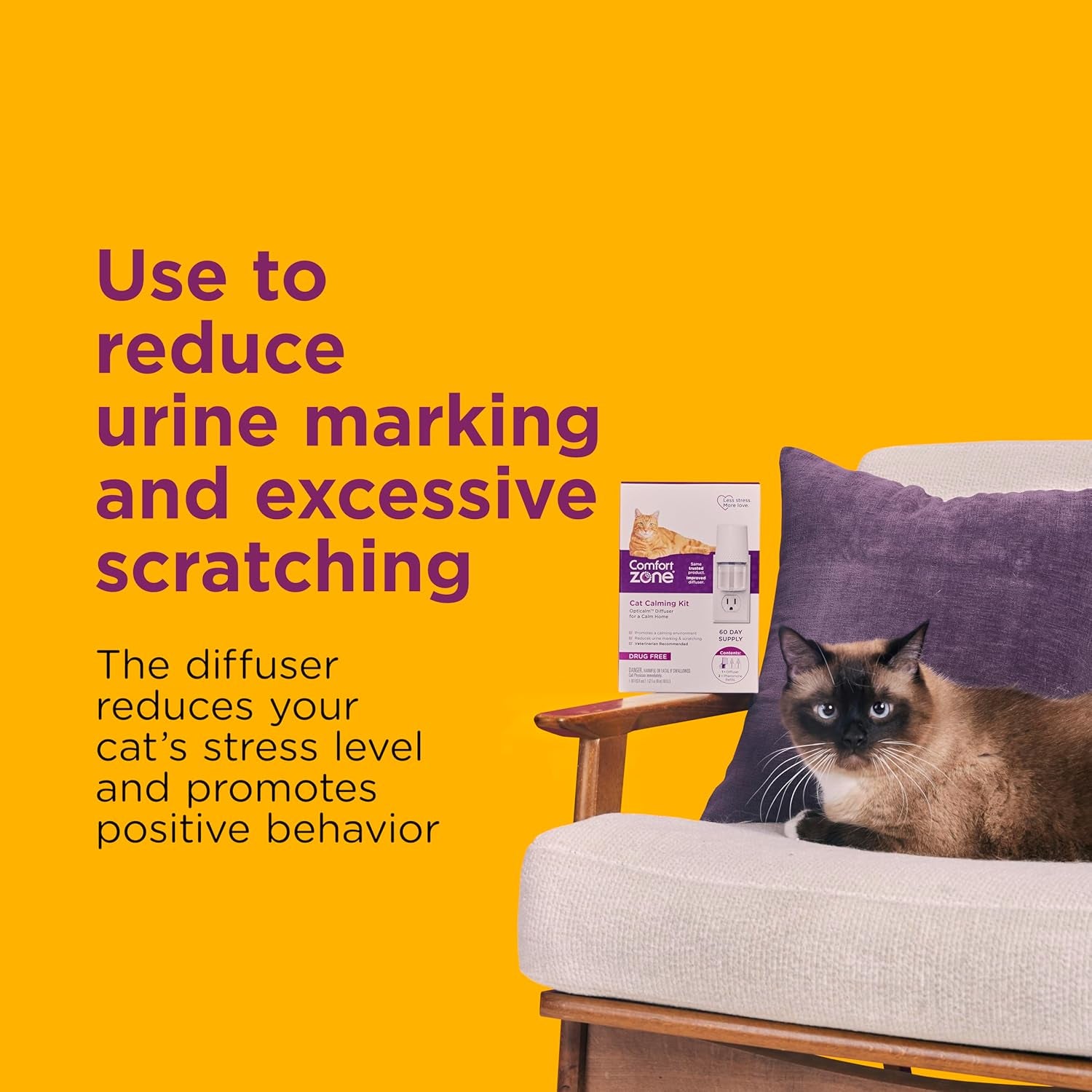 Multi Cat Calming Diffuser Refill, 3 Pack – Cat Calming Pheromone Refills Help Reduce Anxiety, Stress, Scratching, Urine Marking, Multi-Cat Aggression, (30-Day Refills, 90-Day Supply)