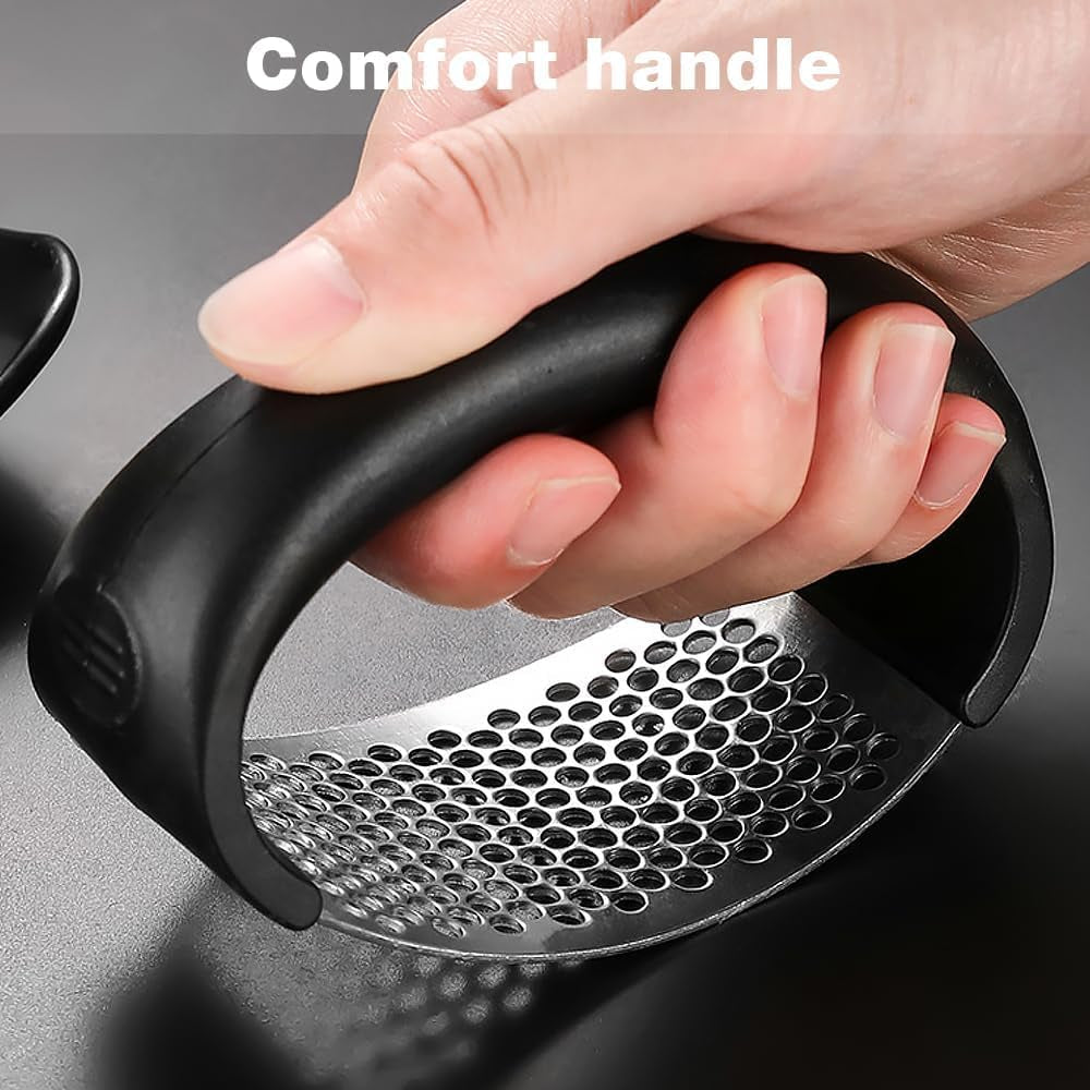 Stainless Steel Garlic Press, New Garlic Press Rocker, Home Kitchen Utensils Portable Manual Garlic Crusher for Smash Garlic Kitchen Gadgets Tools (3 Pack)