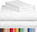 Queen Sheet Set, 4PC Bed Sheets Queen Size, Deep Pocket Cooling Bed Sheets, Soft Hotel Luxury Bedding for Mattress Wrinkle Free, Silky Fitted Sheet & Pillowcase Sets, White