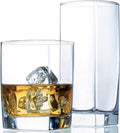 Collins Everyday Drinking Glasses Set of 16 Drinkware Kitchen Glasses for Cocktail, Iced Coffee, Beer, Ice Tea, Wine, Whiskey, Water, 8 Tall Highball Glass Cups & 8 Short Old Fashioned.