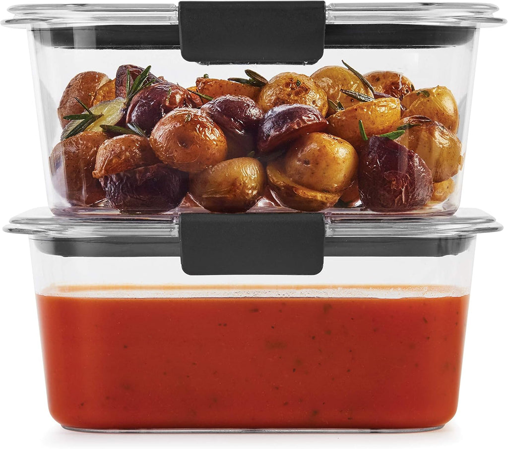 Brilliance Bpa-Free Food Storage Containers, Medium Deep, 4.7 Cup, 2-Pack, Airtight & Leak-Proof, Microwave & Dishwasher Safe