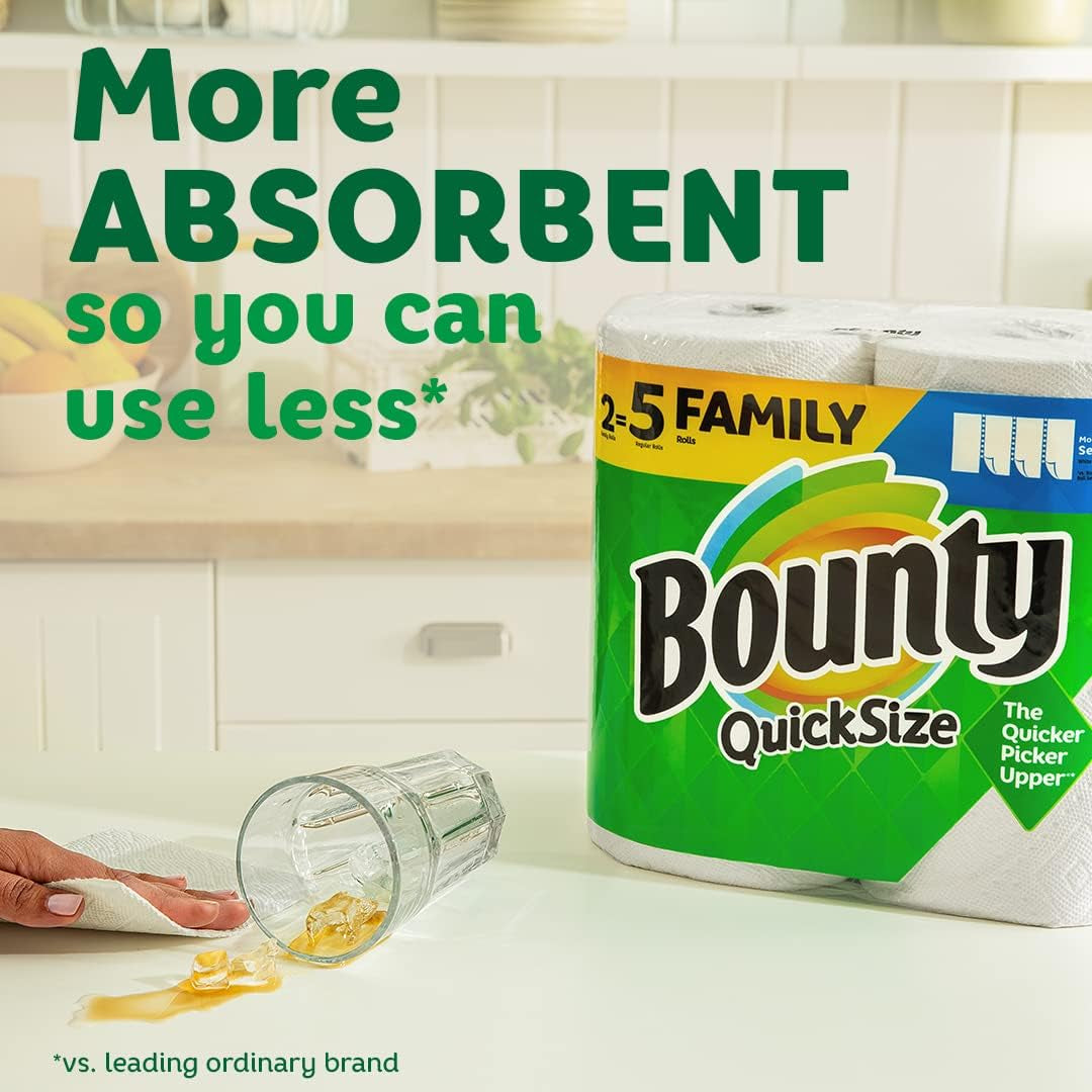Paper Towels Quick Size, White, 16 Family Rolls = 40 Regular Rolls