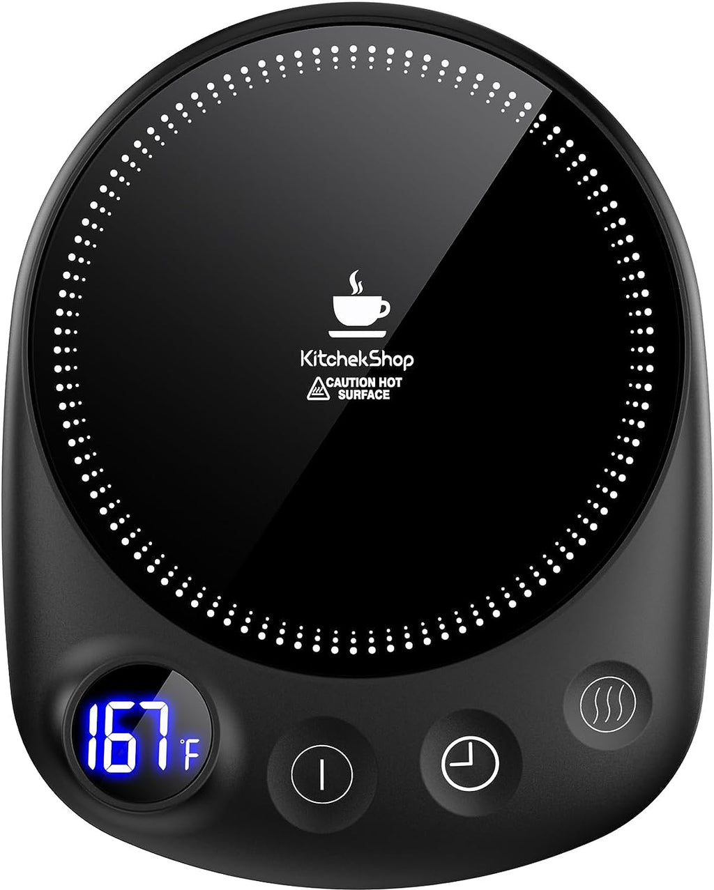 Coffee Mug Warmer - Fastest Heating & Highest Temperature, Coffee Cup Warmer for Desk Auto Shut Off, 4 Temp Settings & 1-12H Timer, Smart Electric Beverage Warmer for Coffee, Tea (Black)