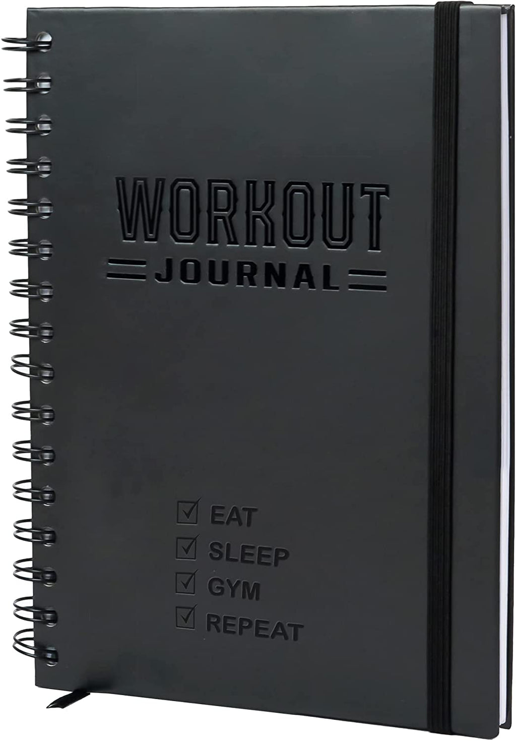 Hardcover Fitness Journal Workout Planner for Men & Women - A5(5.7" X 8.3") Sturdy Workout Log Book to Track Gym & Home Workouts