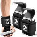 Weight Lifting Hooks (Pair) for Deadlifts, Pull Ups, Rows & Shrugs - Anti-Rip Nylon Strap Hand Grips with Thick Wrist Padding - Heavy Duty Wrist Straps for Weightlifting & Gym Workouts