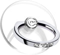 Transparent Phone Ring Holder Grip -  Clear Cell Phone Ring Stand Holder Finger Grip Kickstand 360° Rotation, Compatible with Most of Phones, Tablets and Case (2 Silver Diamond)