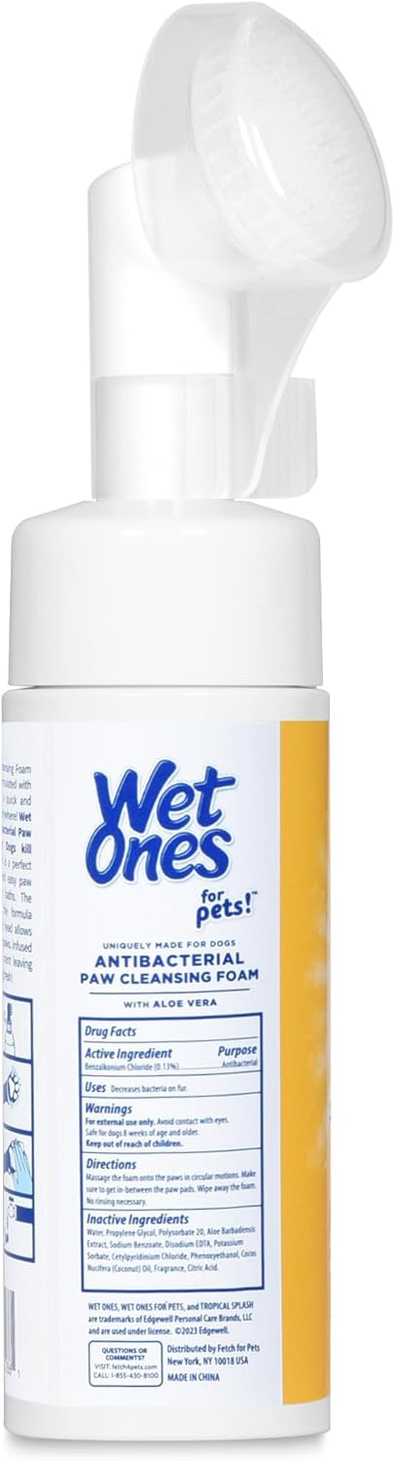 for Pets Antibacterial Dog Paw Cleaner with Built-In Scrubber Brush, Tropical Splash Scent - Foaming Cleanser for Dog Paws - Paw Washer & Grooming Care, 5 Ounce