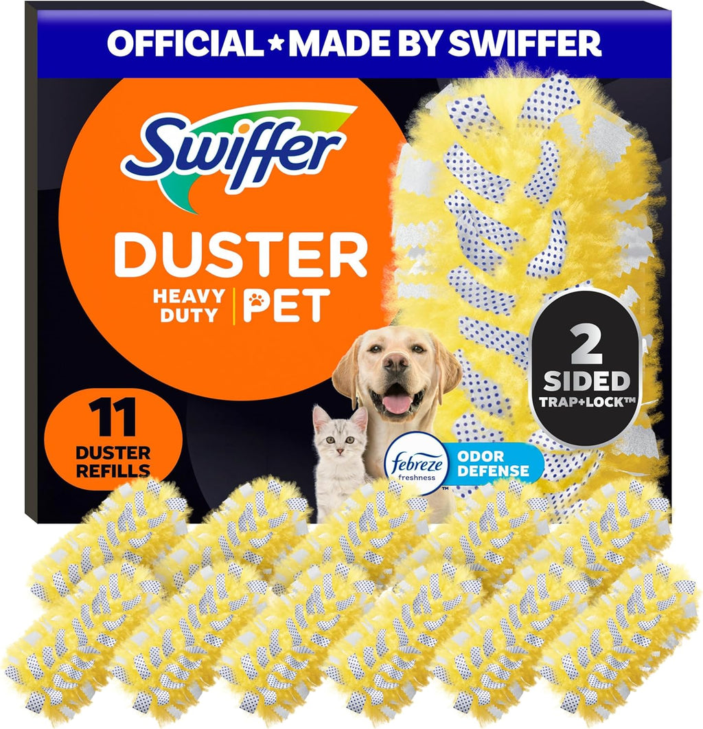 Pet Heavy Duty Dusters Refills, Multisurface 360 Dusters with Febreze Odor Defense, 11 Count