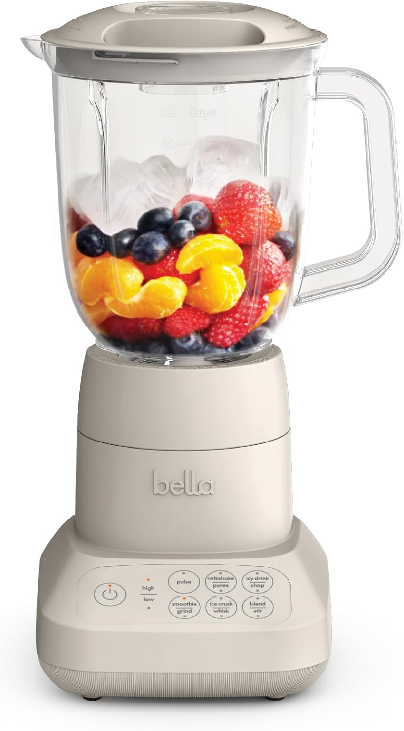 10 Speed Countertop Blender, Juicer & Smoothie Maker, Fits-Anywhere™ Kitchenware, Slim Flip & Store Design, Dishwasher Safe 48Oz Capacity Pitcher & Lid, Stainless Steel Blade, 450 Watt, Oatmilk