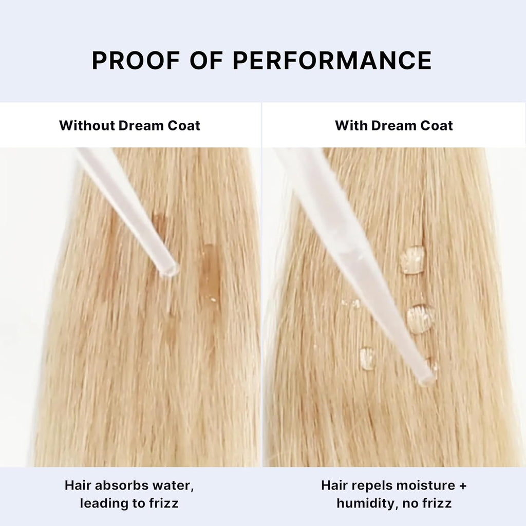 Dream Coat Anti-Humidity Treatment Spray – Anti-Frizz Hair Smoothing Spray with Built-In Heat Protectant, Award-Winning Leave in Treatment for Glassy Smooth, Shiny Styles up to 3-4 Washes
