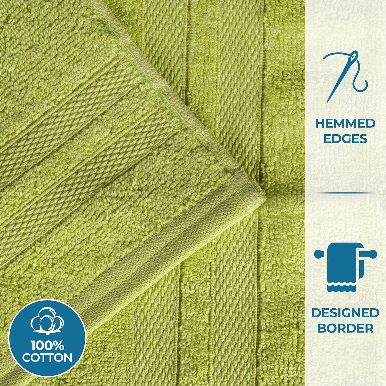 Ultra-Soft 2-Piece Cotton Bath Sheet Set, Perfect for Bathroom Decor, Shower, Spa, Gym, Guest Room, Home Essentials, Daily Use, Soft, Absorbent, Oversized Body Towels - Celery