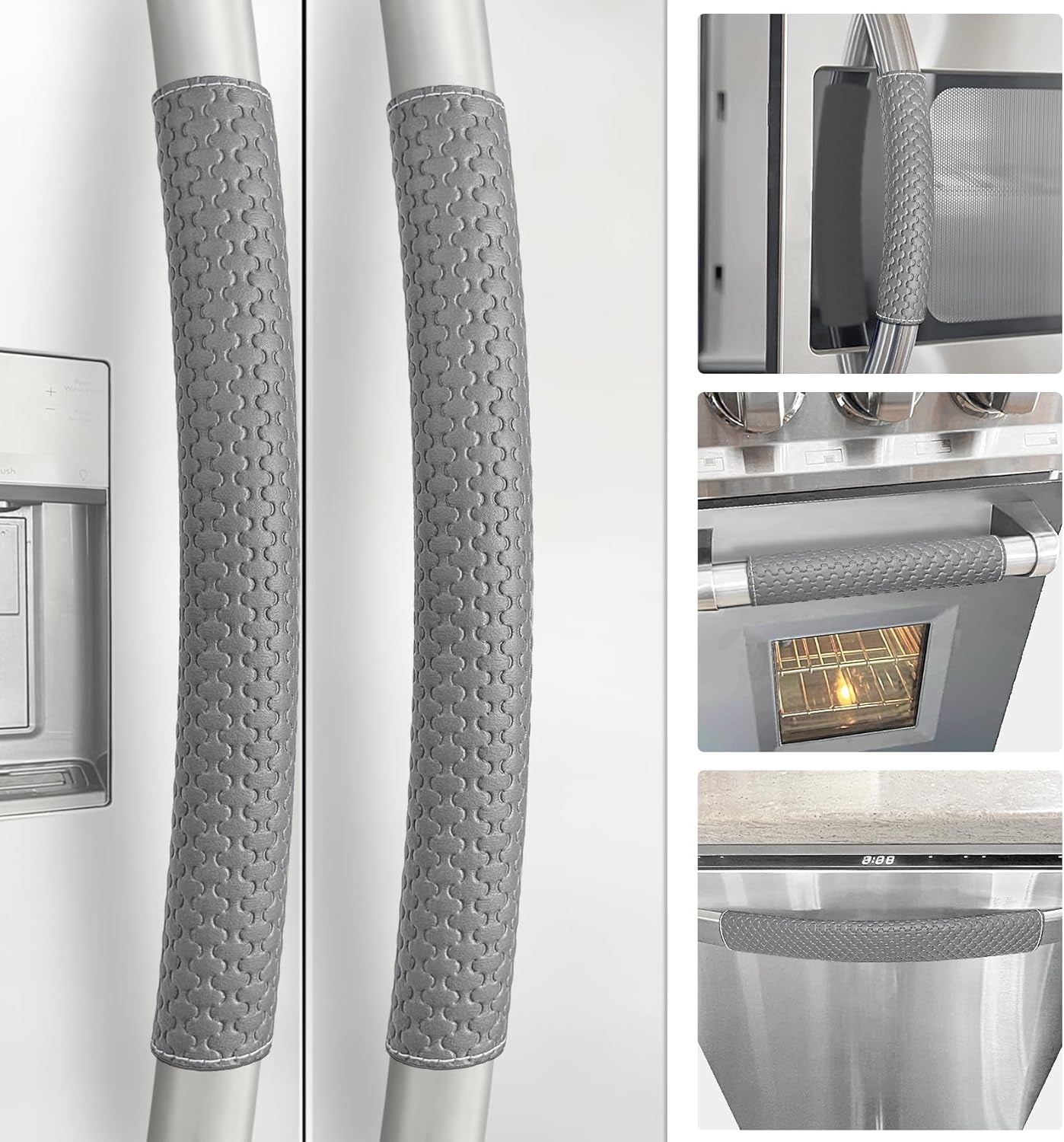 Refrigerator Door Handle Covers, 5 PCS, Performance Appliance Handle Covers, Non-Slip Fridge Door Handle Covers, Keep Your Kitchen Clean, Microwave Oven Dishwasher Door Handle Protectors(Dark Gray)