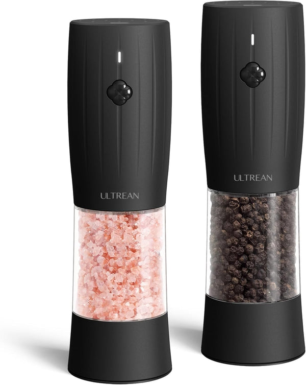 Electric Salt and Pepper Grinder Set, USB-C Rechargeable, Salt and Pepper Shakers Spice Mill with 6 Adjustable Coarseness LED Light, Kitchen Appliances for Housewarming Gifts