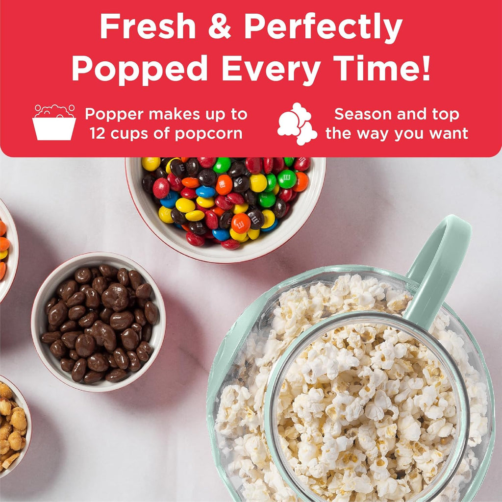 Patented Micro-Pop Microwave Popcorn Popper with Temperature Safe Glass, 3-In-1 Lid Measures Kernels and Melts Butter, Made without BPA, Dishwasher Safe, 3-Quart, Aqua