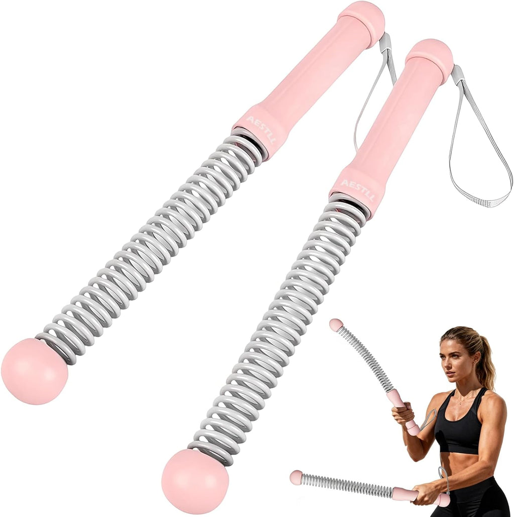 Ropeless Battle Ropes Weighted — 2 Pack Portable Cordless Battle Ropes for HIIT & Cardio Full-Body Workout Tool with Non-Slip Spiral Handles, Travel-Friendly Home Gym Equipment for Women & Men