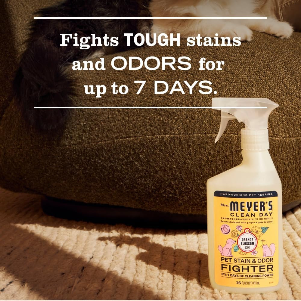 Mrs. MEYER'S CLEAN DAY Pet Stain & Odor Fighter, Orange Blossom Scent, 16Oz