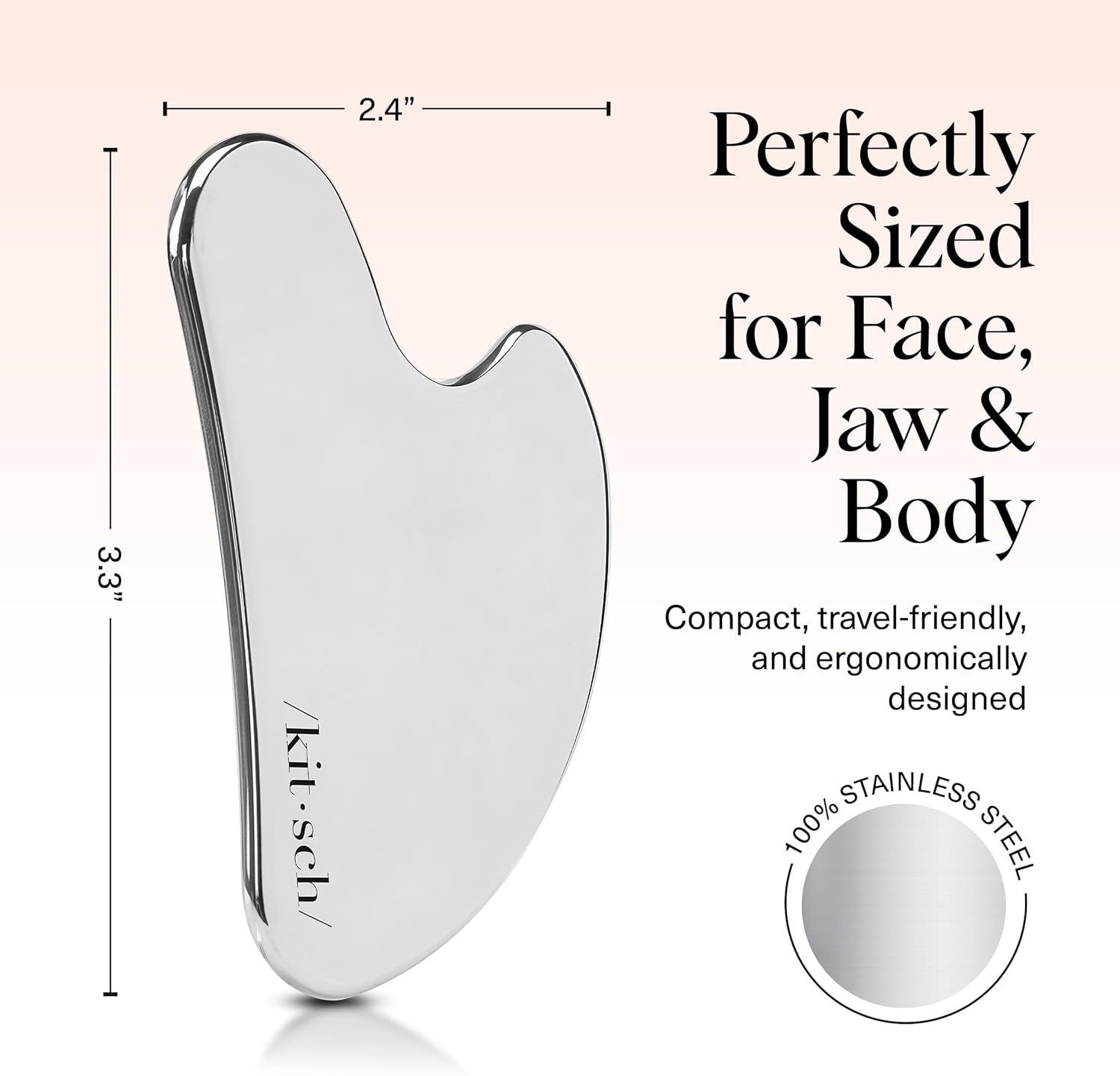 Stainless Steel Gua Sha Facial Tools - Guasha Tool for Face, Face Sculpting Tool, Neck Massager, Double Chin Reducer Gua Sha Tools, Lymphatic Drainage Massager, Facial Skin Care - Silver