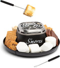 Tabletop Indoor Electric S'Mores Maker - Smores Kit with Marshmallow Roasting Sticks and 4 Trays for Graham Crackers, Chocolate, and Marshmallows - Movie Night Supplies - Black