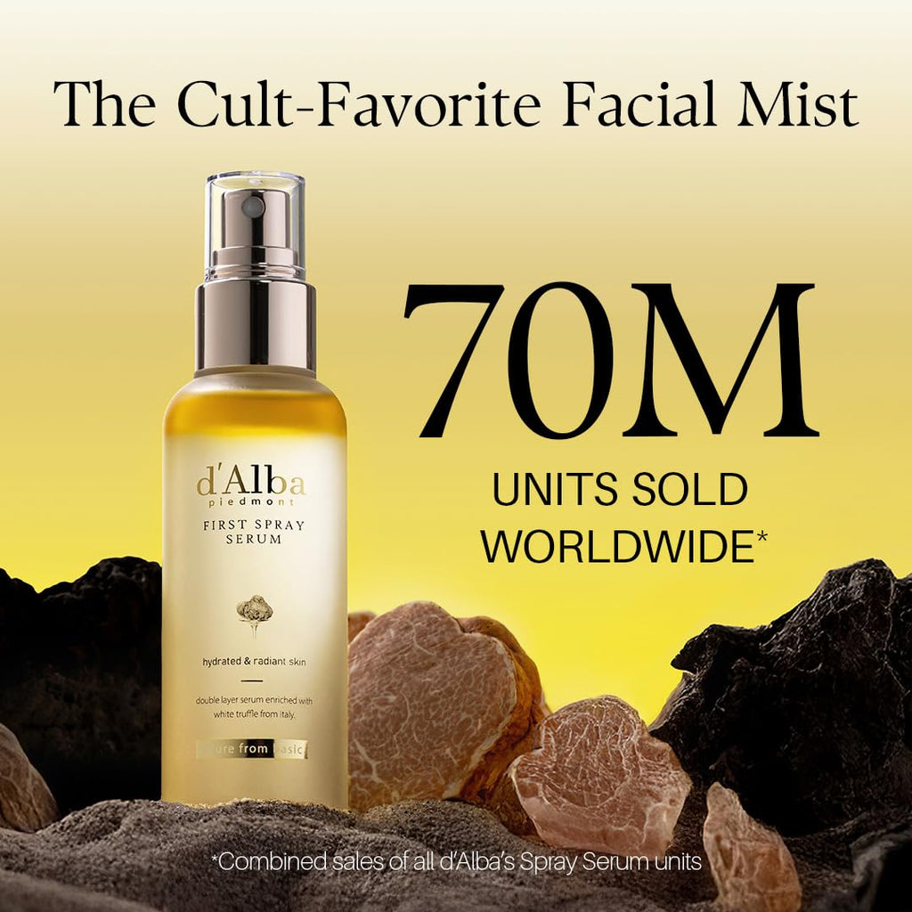 Italian White Truffle First Spray Serum, Vegan Skin Care, Light-Weight Face Moisturizer, Glow Serum for Radiant Skin, Non Comedogenic, All in One Mist, Korean Skin Care (3.38 Fl Oz.)