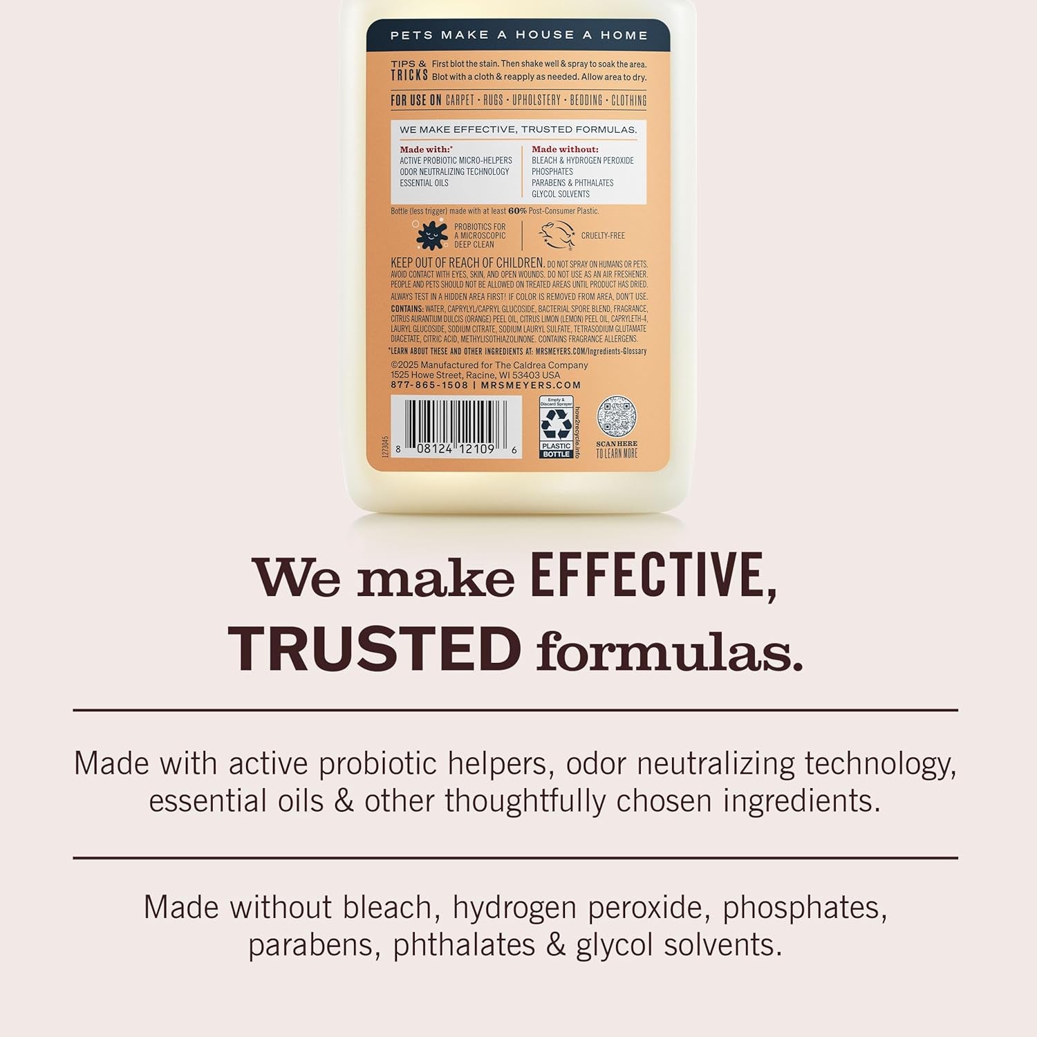 Mrs. MEYER'S CLEAN DAY Pet Multi-Surface Cleaner, Orange Blossom Scent, 16Oz