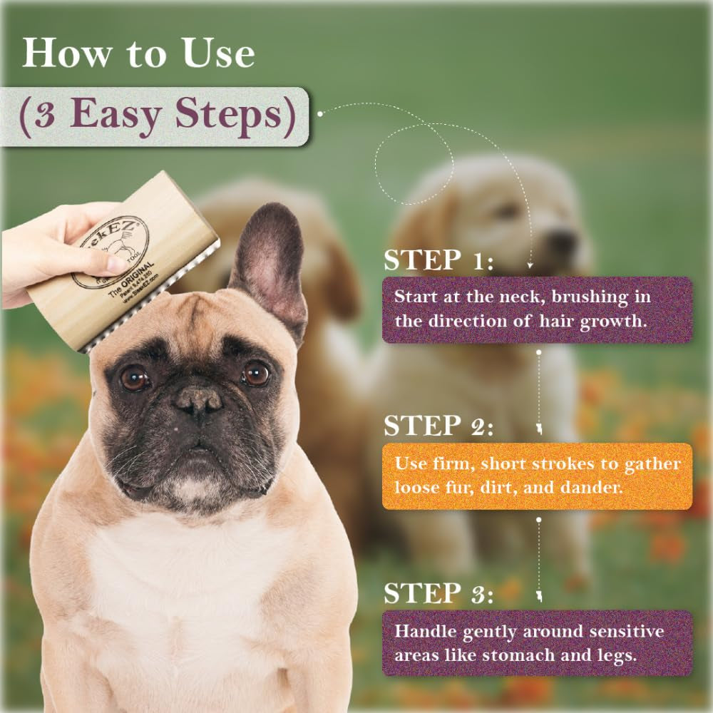 Dog Brush for Shedding & Dog Grooming Supplies | Pet Hair Removal Tool | Great for All Fur Types | for Short, Medium, & Long Hair Pets | Reduces Shedding by 95% | Made in USA | 5 Inch