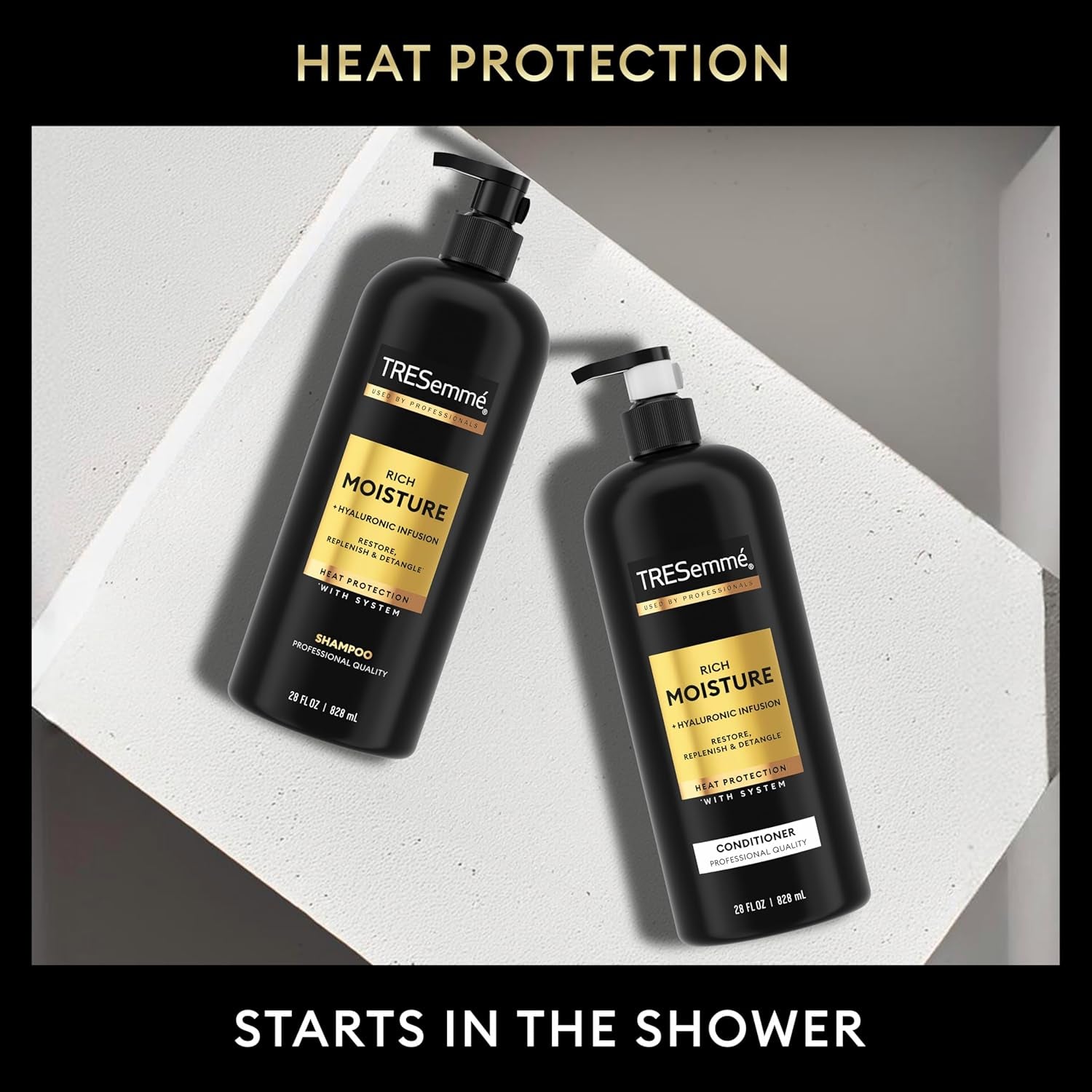 Tresemmé Rich Moisture Shampoo and Conditioner 2 Count Rich Moisture for Dry Hair Formulated with Vitamin E and Biotin 28 Oz