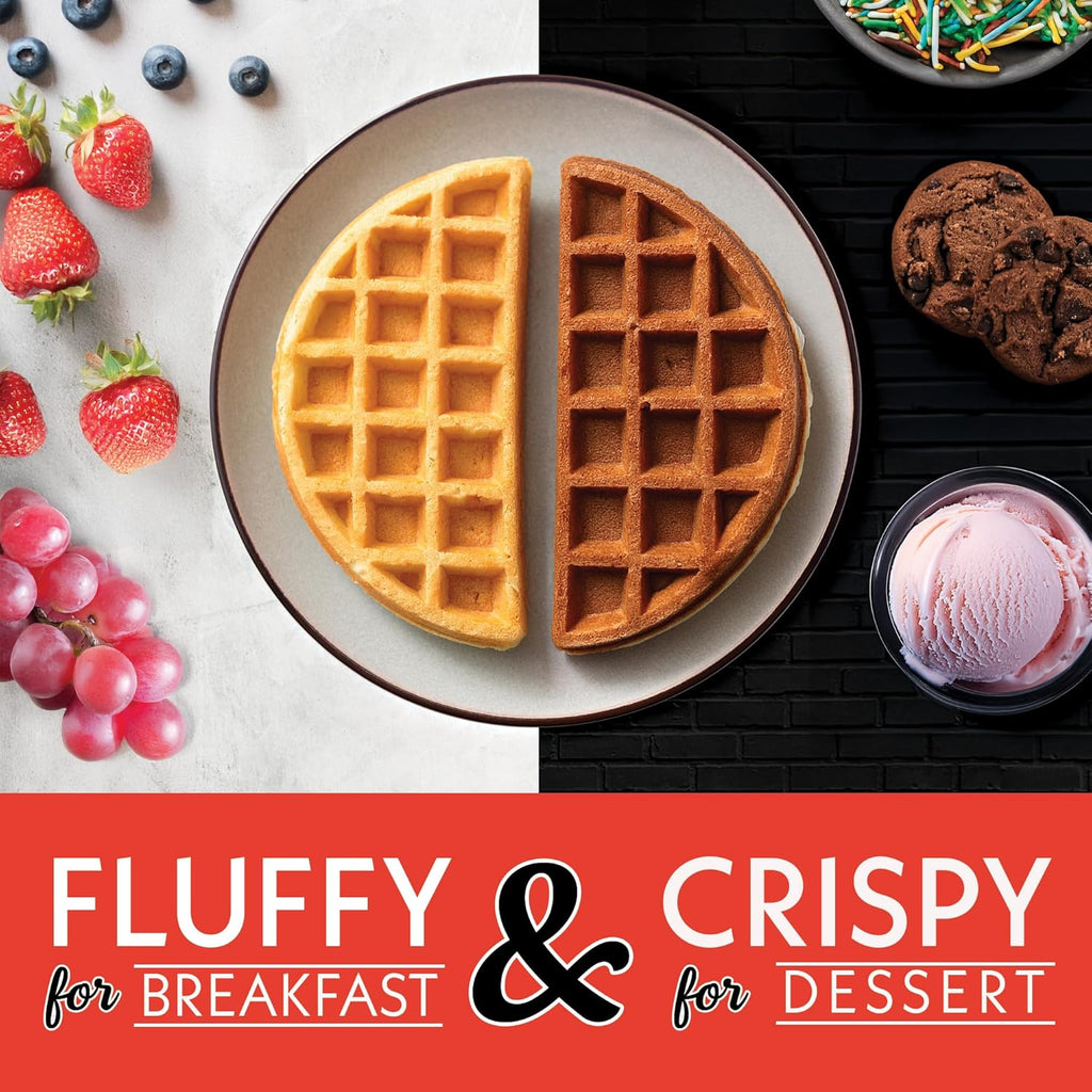 Belgian Waffle Maker – Compact Design with Upright Storage, Adjustable Browning, and Easy-Clean Nonstick Ceramic Plates, Stainless Steel