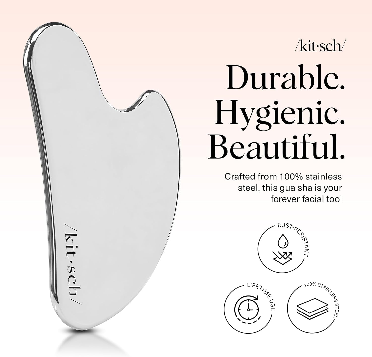 Stainless Steel Gua Sha Facial Tools - Guasha Tool for Face, Face Sculpting Tool, Neck Massager, Double Chin Reducer Gua Sha Tools, Lymphatic Drainage Massager, Facial Skin Care - Silver