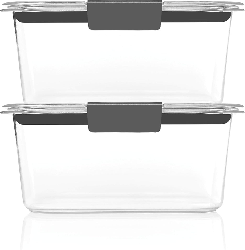 Brilliance Bpa-Free Food Storage Containers, Medium Deep, 4.7 Cup, 2-Pack, Airtight & Leak-Proof, Microwave & Dishwasher Safe