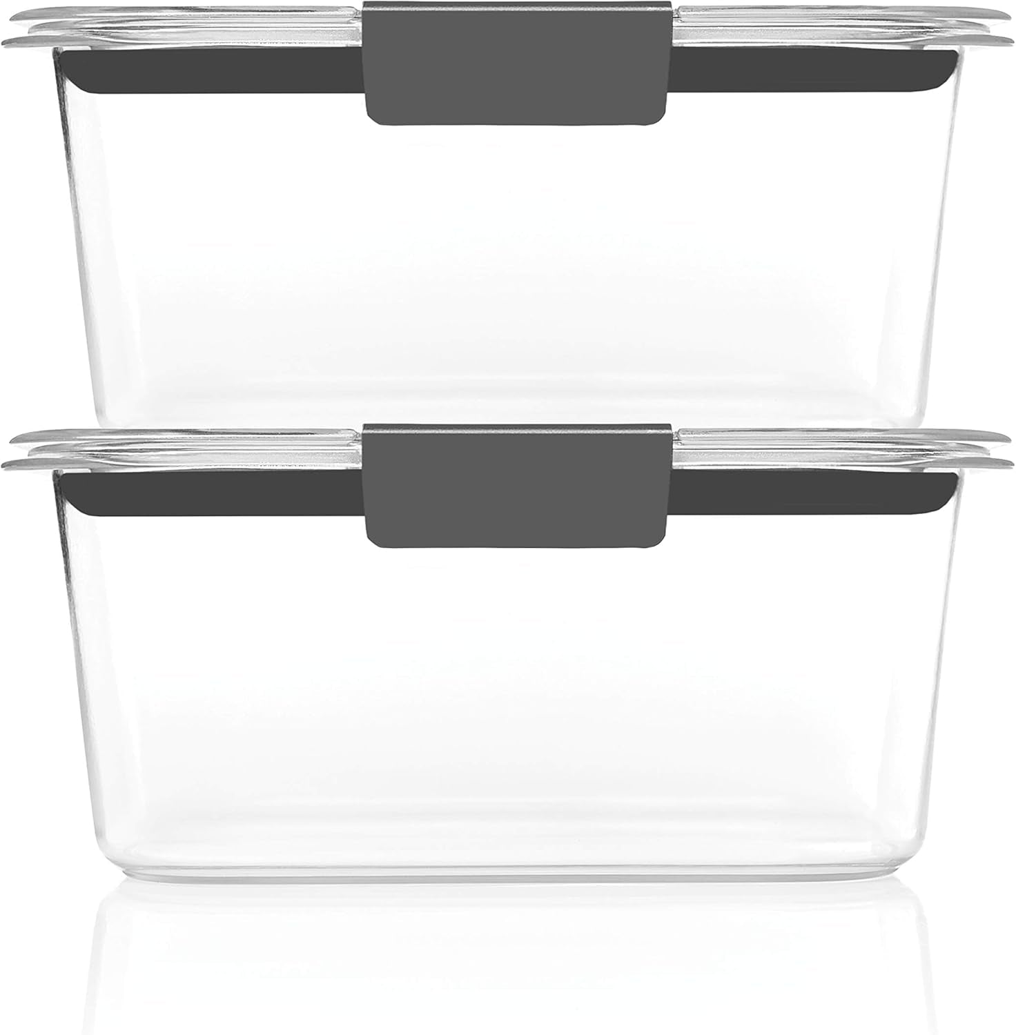 Brilliance Bpa-Free Food Storage Containers, Medium Deep, 4.7 Cup, 2-Pack, Airtight & Leak-Proof, Microwave & Dishwasher Safe